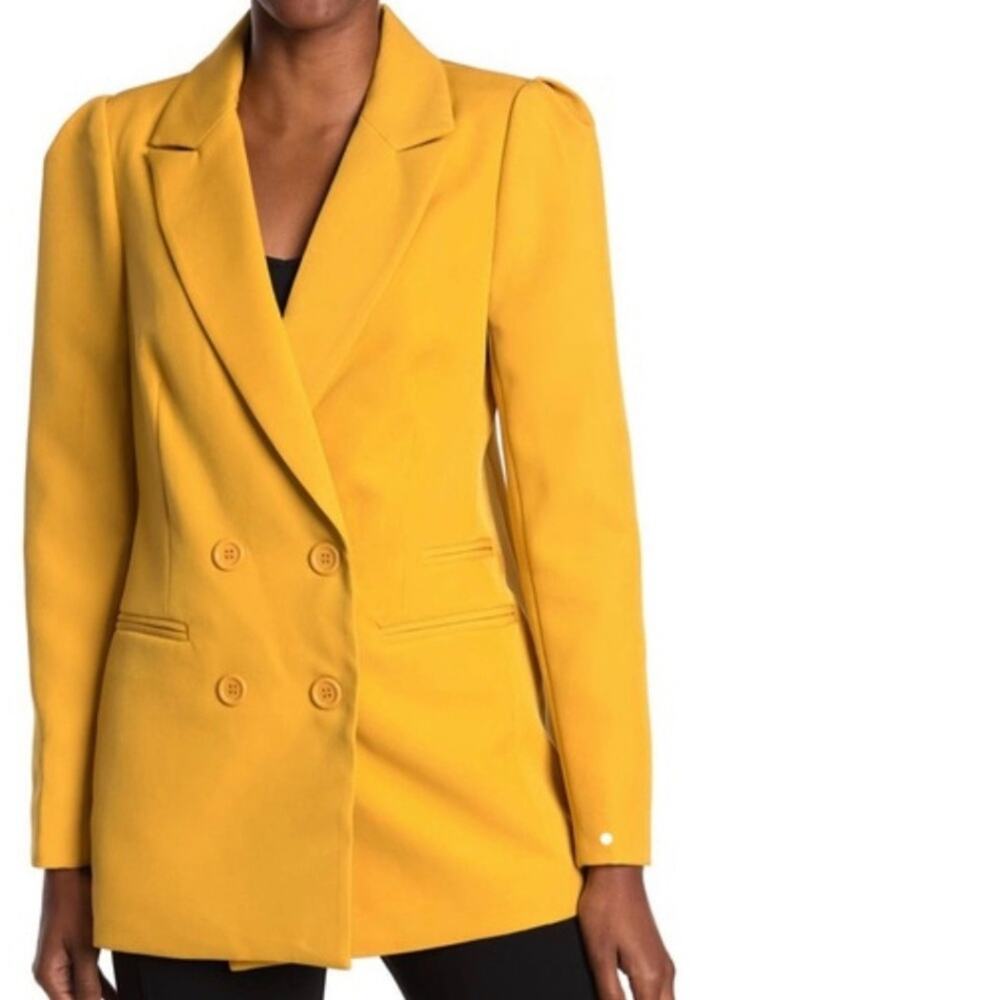 Walter Baker | Yellow Mustard Double Breasted Chic Ariel Blazer Fall Academia XS
